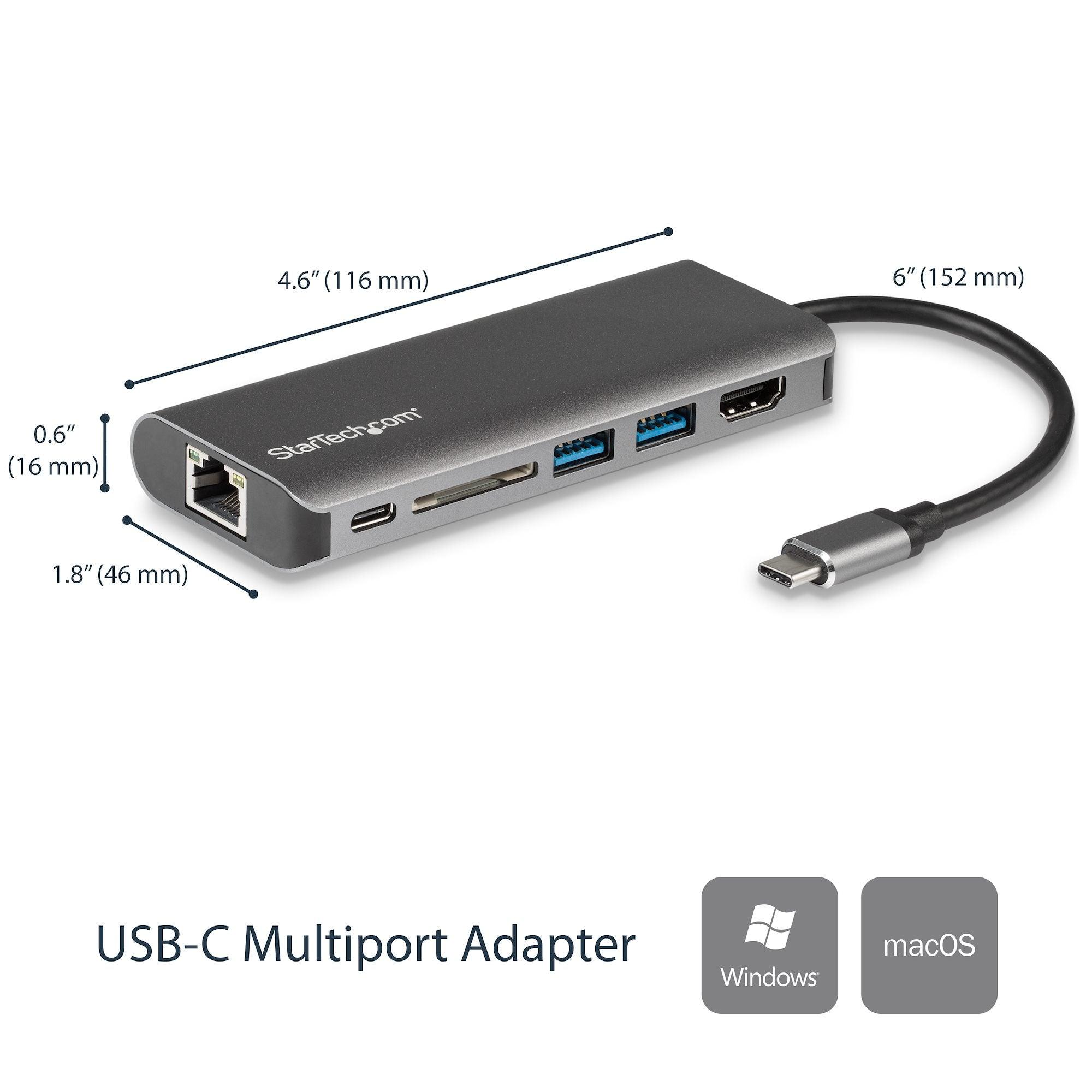 StarTech - Adapter USB-C Multiport 6-in-1 - Silver