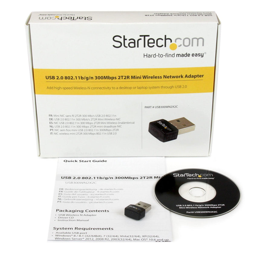 StarTech - Adapter Wireless - N USB 20 300 Mbps Mini - 80211 - Black
