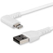 StarTech - Charge & Sync Cable Lightning MFI (Right Angled) to USB-A 6ft Heavy Duty Rugged Aramid Fiber - White