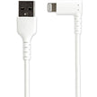 StarTech - Charge & Sync Cable Lightning MFI (Right Angled) to USB-A 6ft Heavy Duty Rugged Aramid Fiber - White