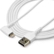 StarTech - Charge & Sync Cable Lightning MFI (Right Angled) to USB-A 6ft Heavy Duty Rugged Aramid Fiber - White