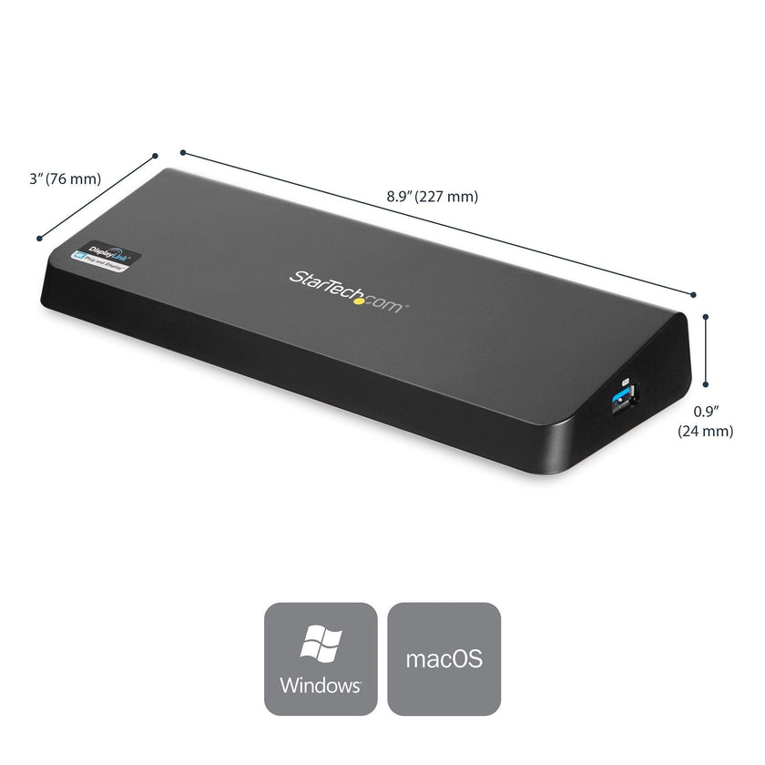 StarTech - Docking Station Dual Monitor USB-A 30 HDMI & 4K - Black