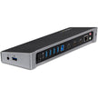StarTech - Docking Station Triple Monitor USB-A 30 HDMI & 2 DisplayPort PC/Mac - Black & Silver