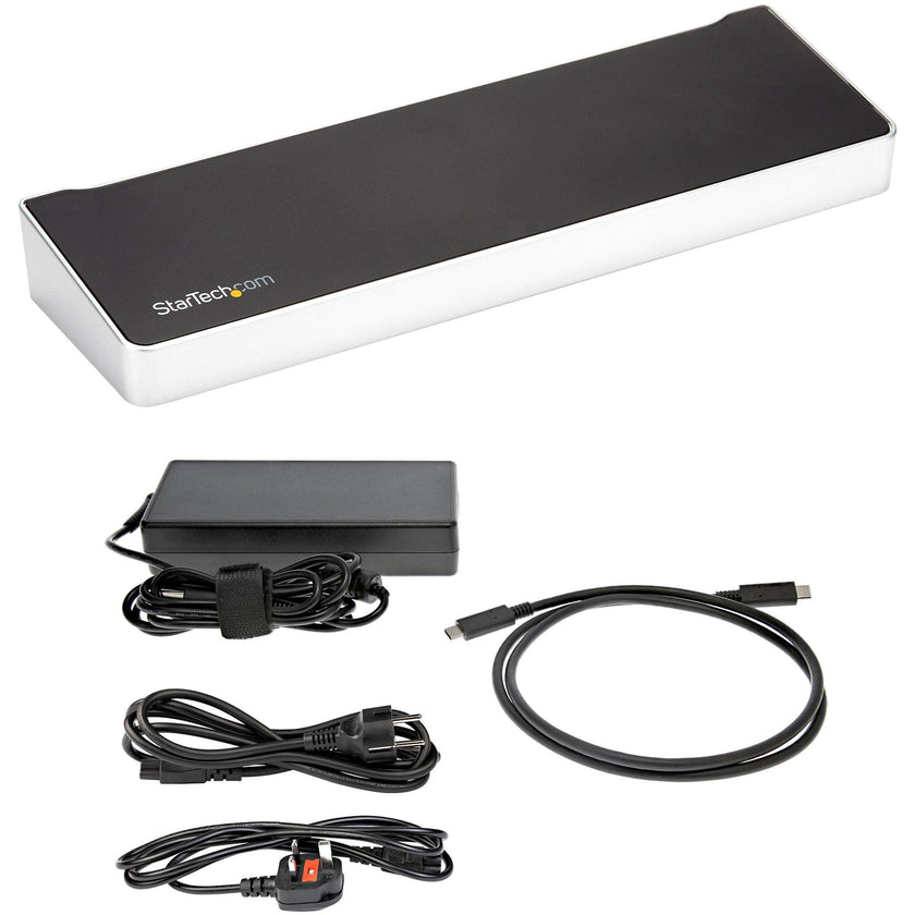 StarTech - Docking Station Triple Monitor USB-C HDMI & 4K DisplayPort - 60w Power Delivery-Piece/Mac/Chrome - Black
