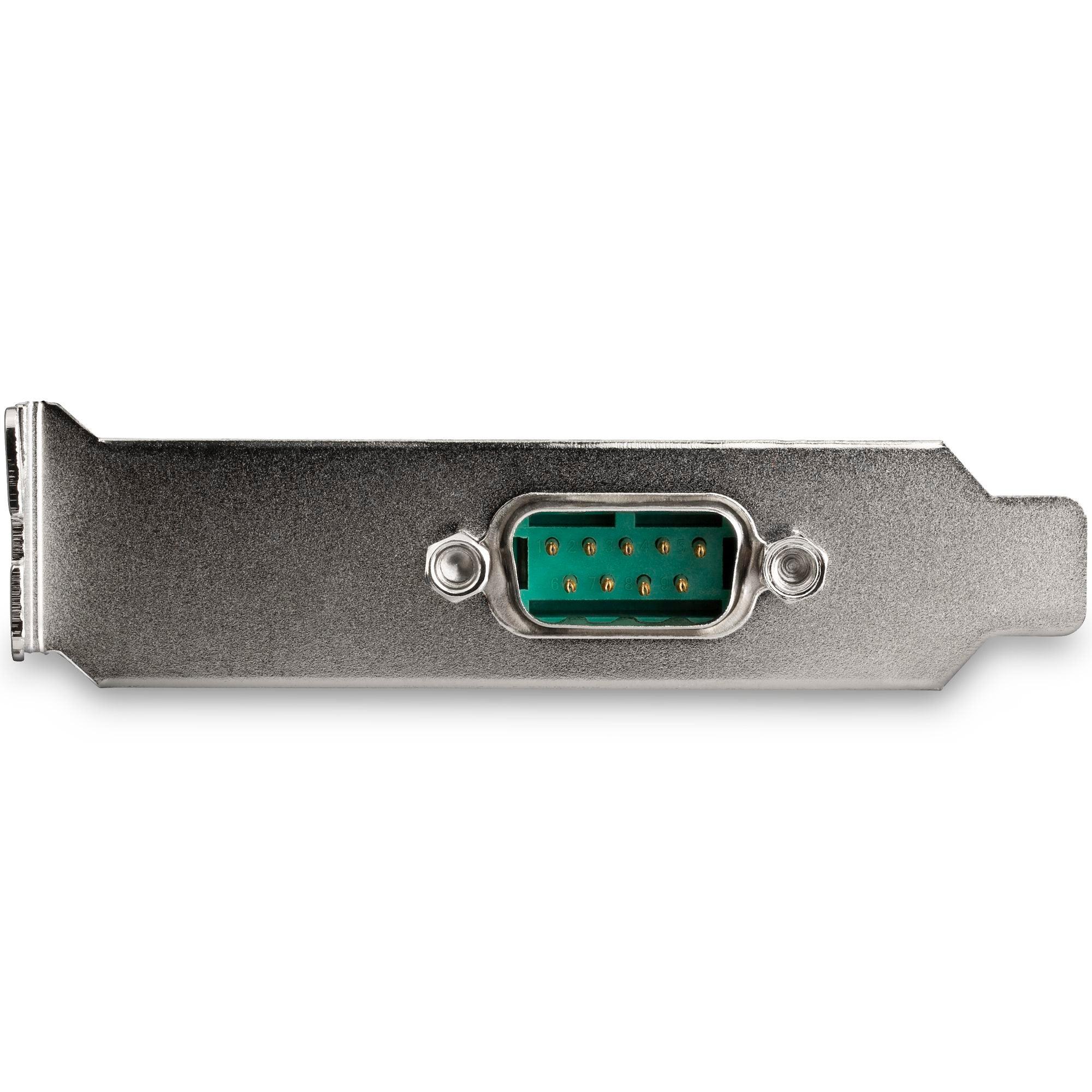 StarTech - Network Serial Adapter Card - 1 - port PCI Express RS232 PCIe to Serial DB9 - 16950 UART - Low Profile