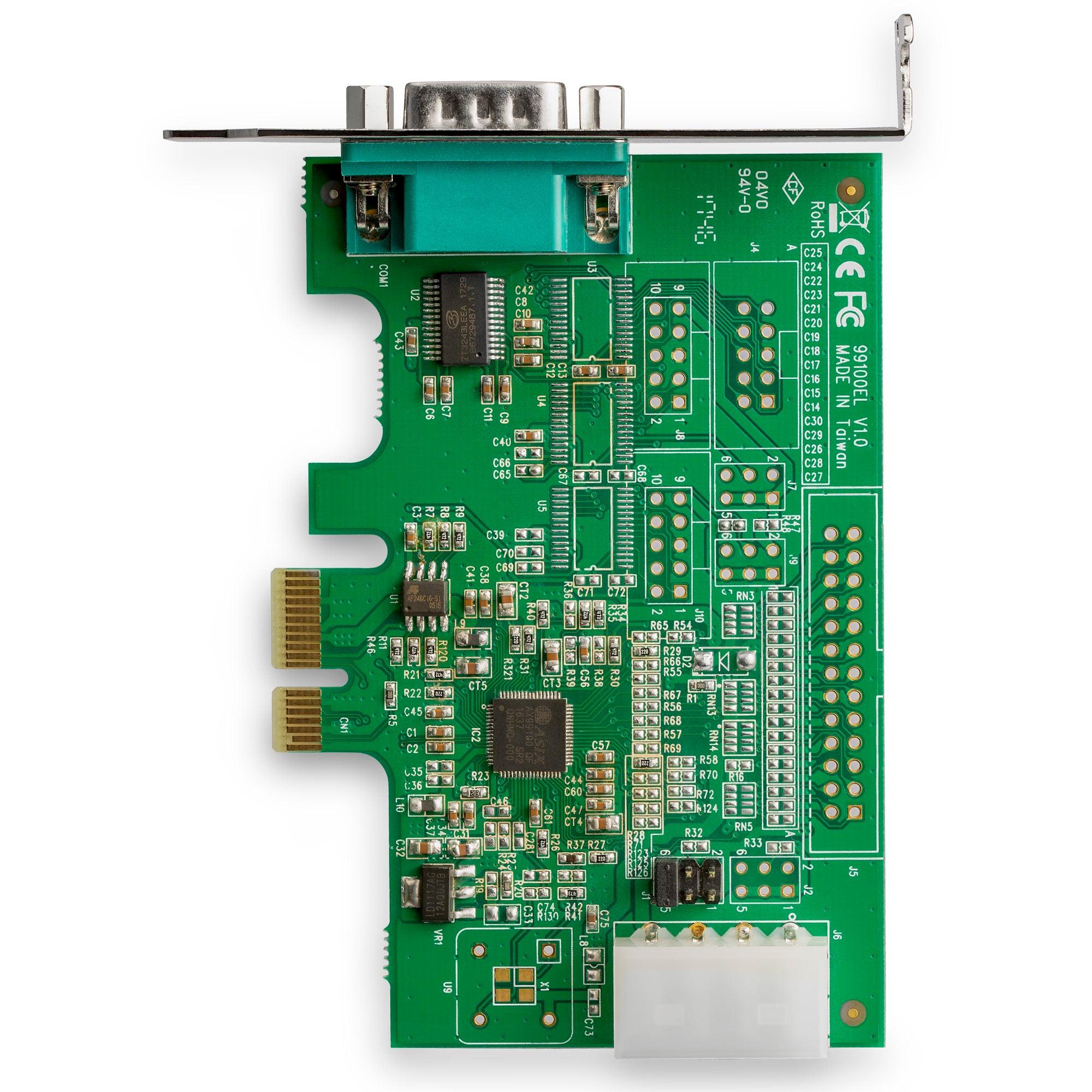 StarTech - Network Serial Adapter Card - 1 - port PCI Express RS232 PCIe to Serial DB9 - 16950 UART - Low Profile