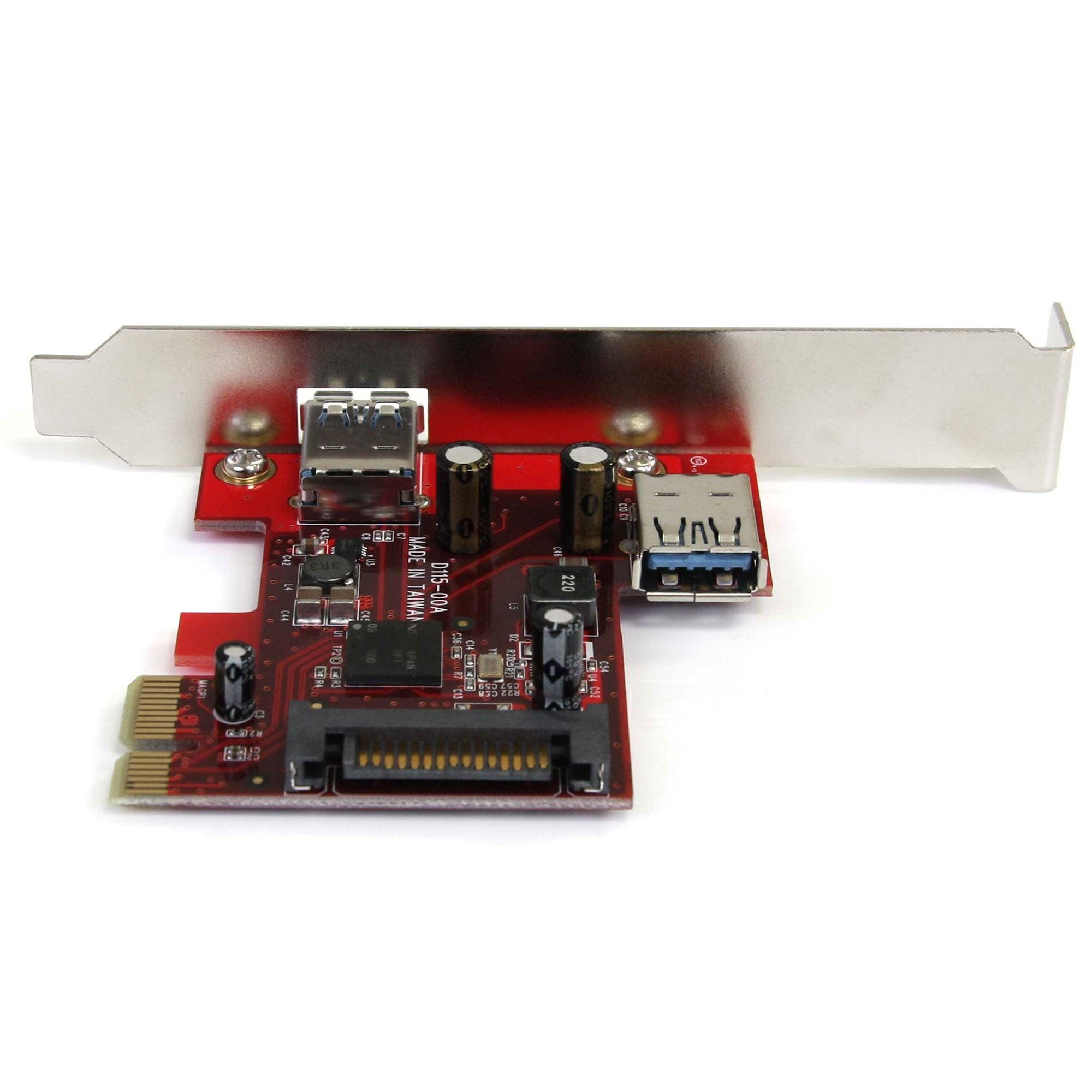 StarTech - PCI Express SuperSpeed USB 30 Card 2 Port with UASP Support - 1internal 1 External