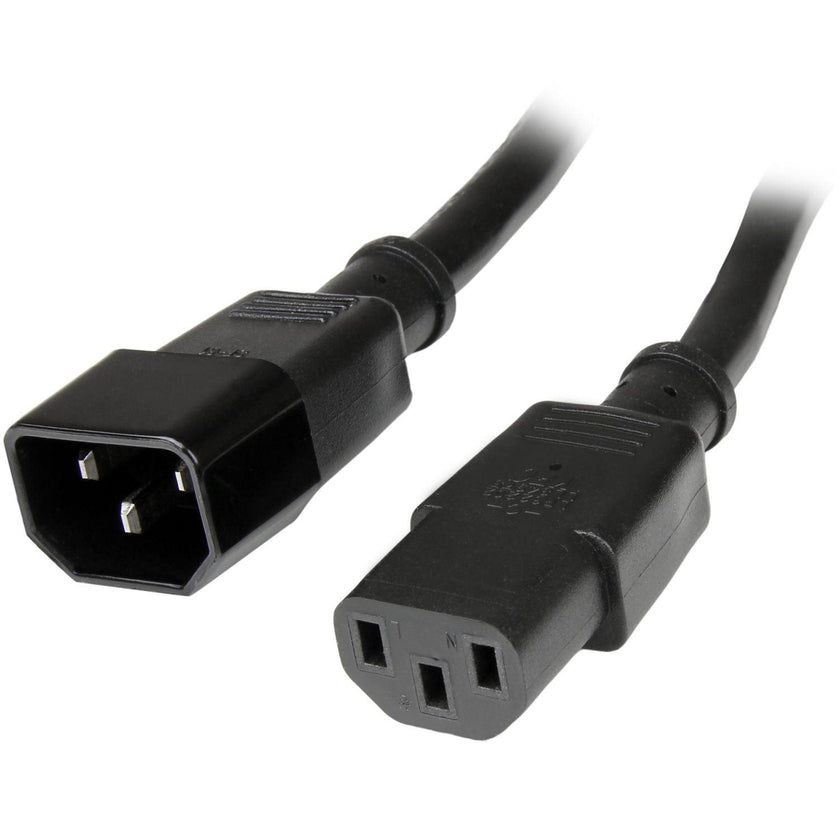 StarTech - Power Cord Heavy Duty Extension 3ft 15A 125V - 14AWG - Black (PXT100143)
