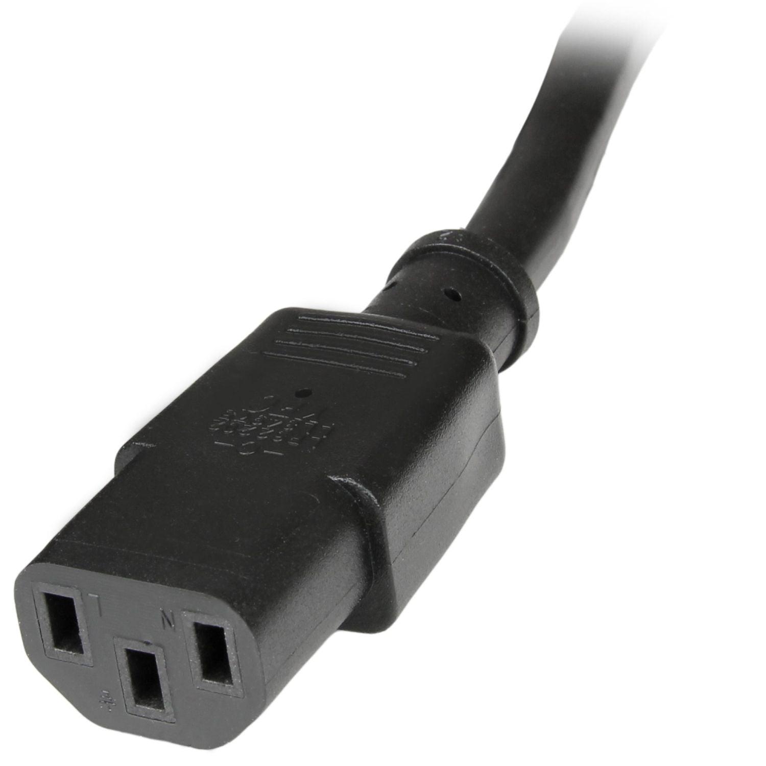 StarTech - Power Cord Heavy Duty Extension 3ft 15A 125V - 14AWG - Black (PXT100143)