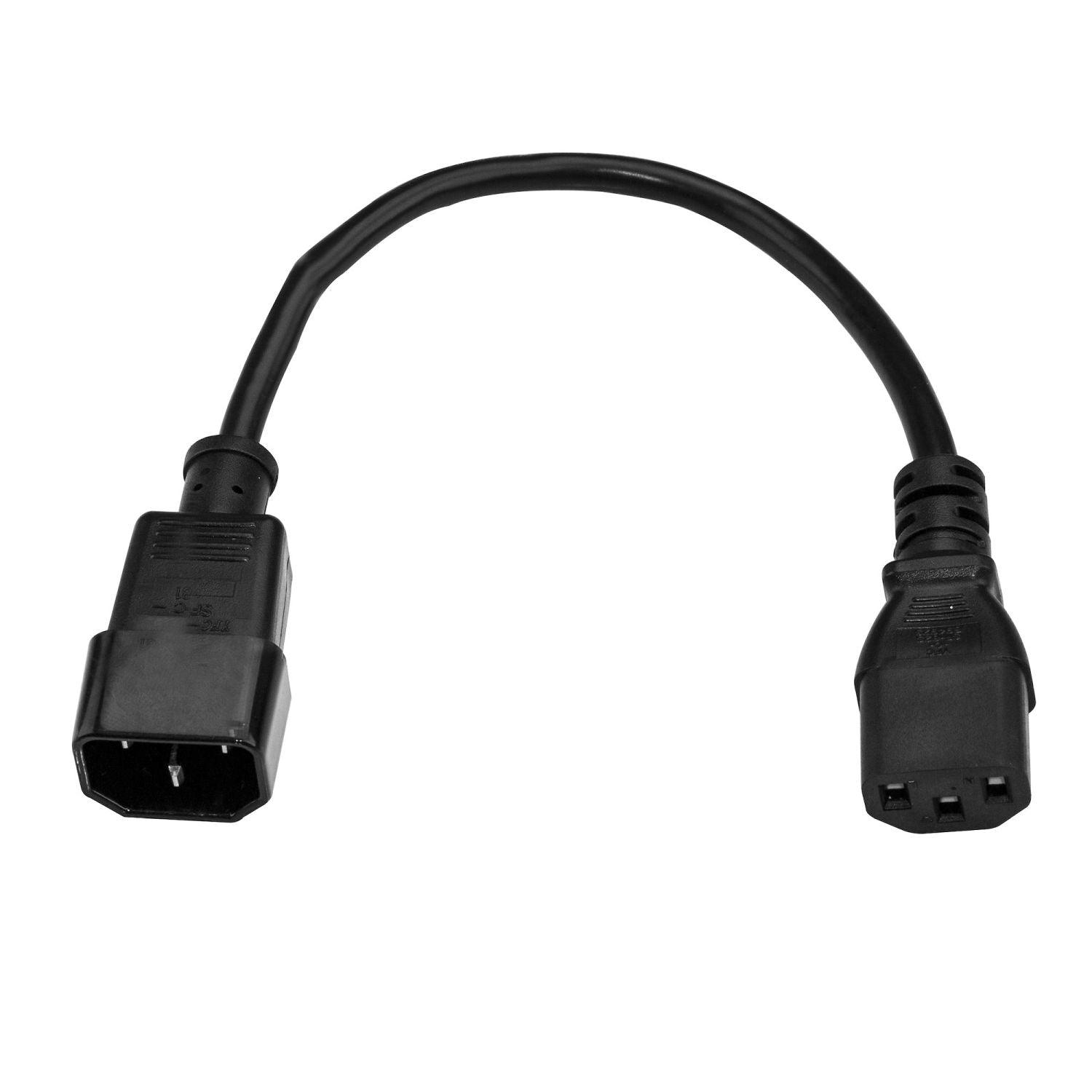 StarTech - Power Cord Heavy Duty Extension 3ft 15A 125V - 14AWG - Black (PXT100143)