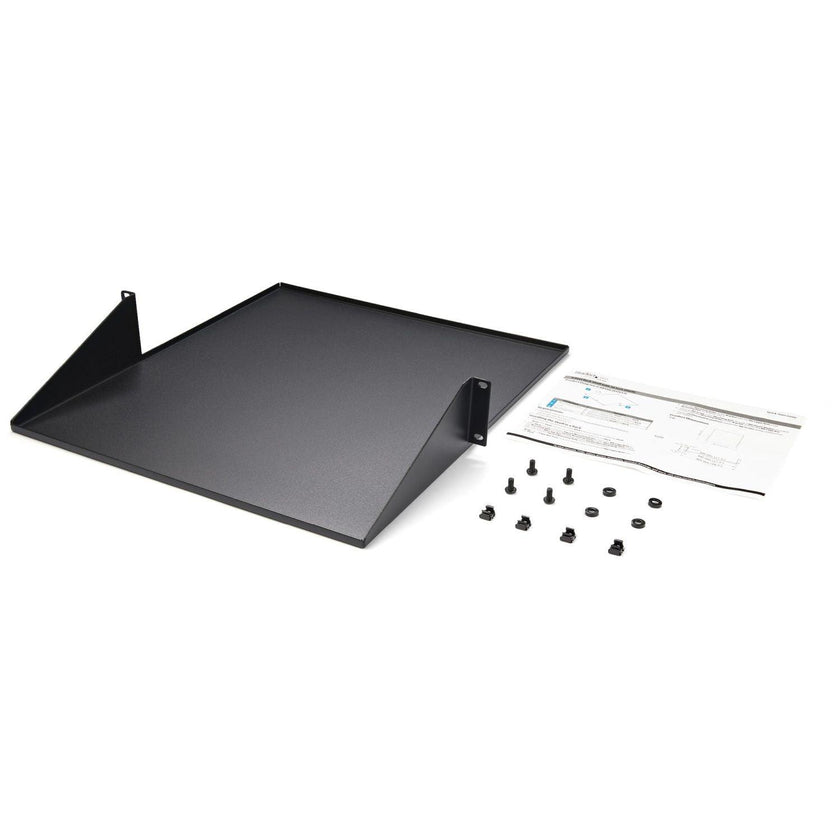 StarTech - Server 2 - Post Network Rack Shelf 2U 19in Cantilever Tray Rackmount Shelf - Black (CABSHF2POST2)