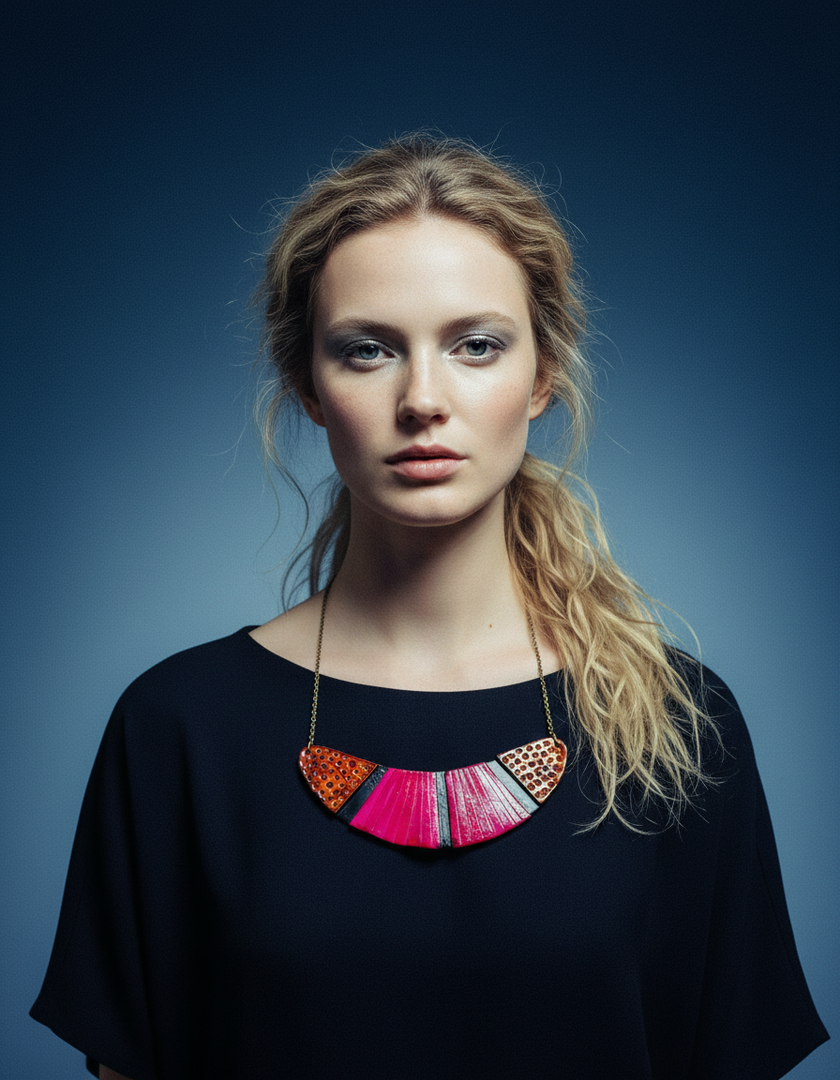 Black & Hot Pink Earrings Post or Clip On- 