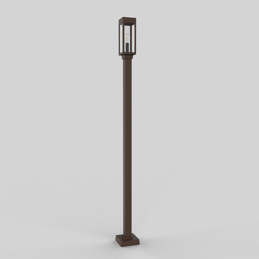Poteau d’aluminium carré de 3’’ avec base soudée