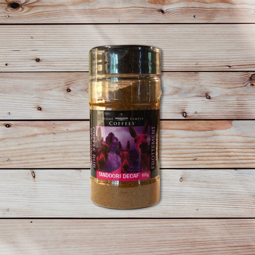 Stone Temple Coffees - Tandoori Decaf Coffee Rub Seasoning, 100g Jar