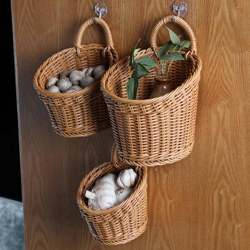 Bamboo Woven Storage Basket Toilet Bathroom Garden Supplies