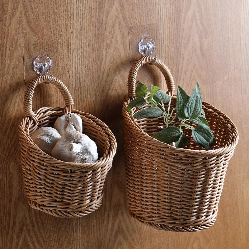 Bamboo Woven Storage Basket Toilet Bathroom Garden Supplies