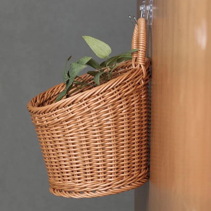 Bamboo Woven Storage Basket Toilet Bathroom Garden Supplies