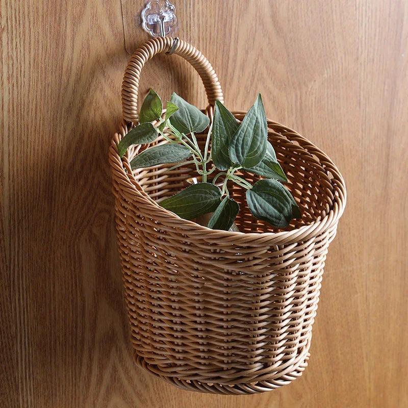 Bamboo Woven Storage Basket Toilet Bathroom Garden Supplies