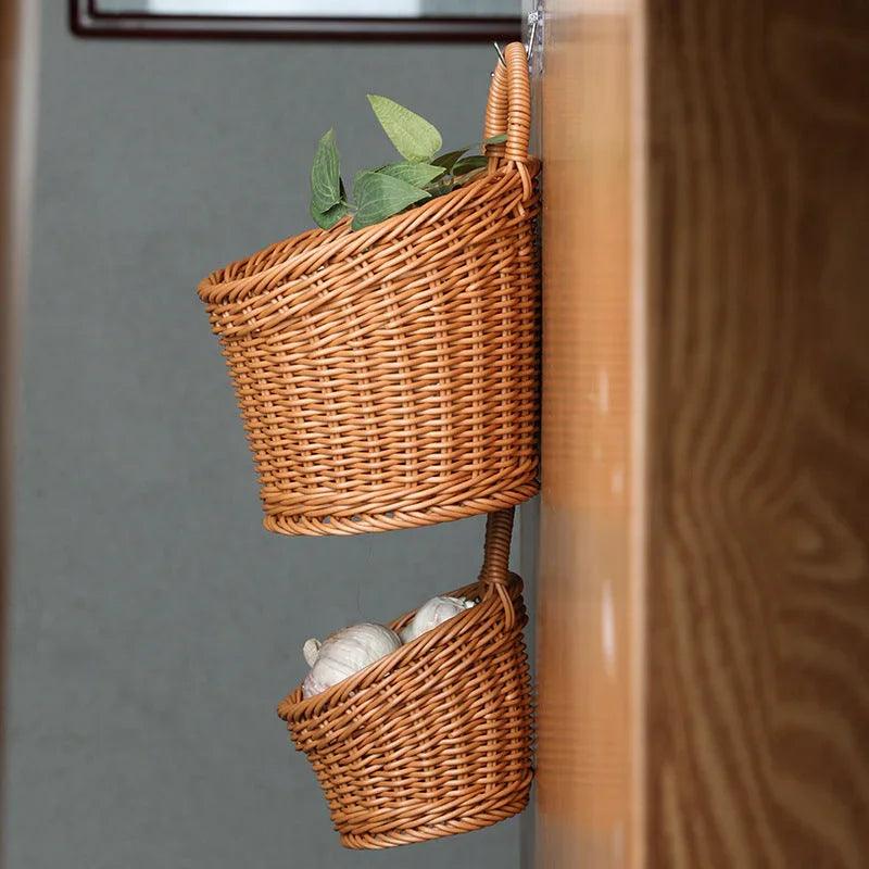 Bamboo Woven Storage Basket Toilet Bathroom Garden Supplies