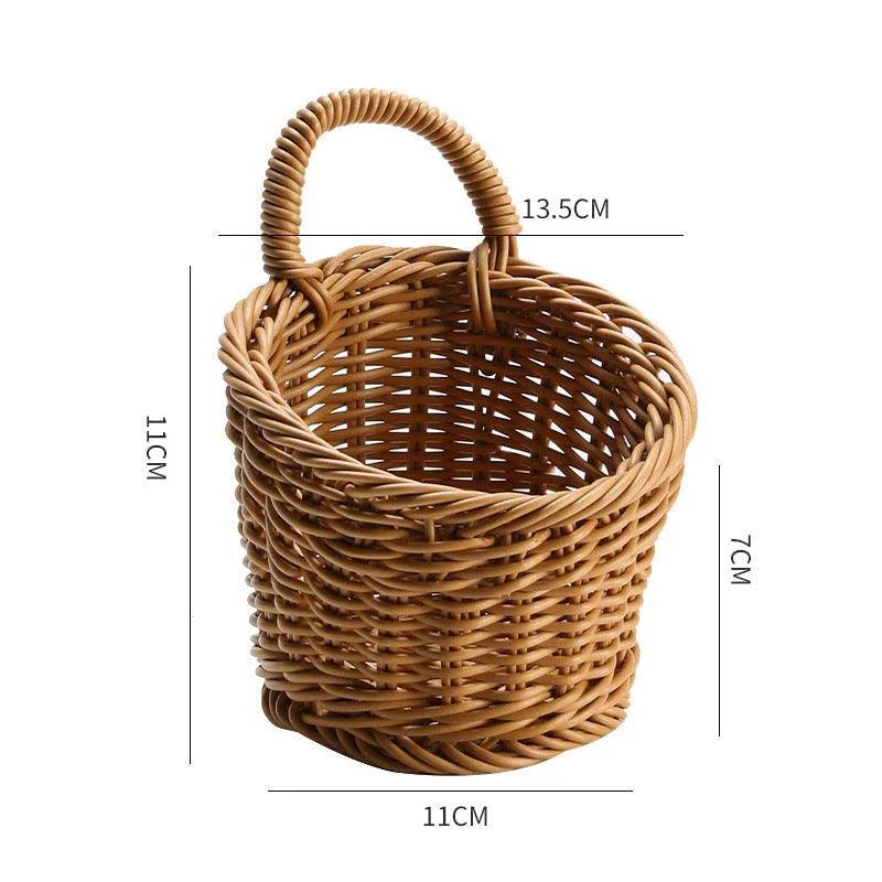 Bamboo Woven Storage Basket Toilet Bathroom Garden Supplies