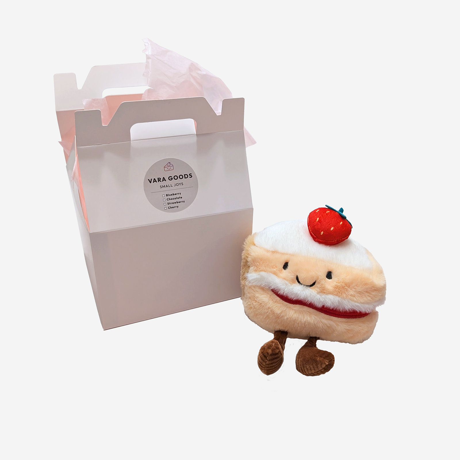 Strawberry Cake Slice Plush - 6 Inch