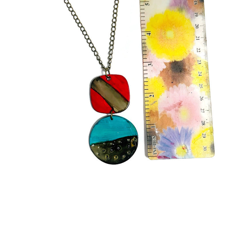 Trendy Geometric Pendant Necklace Handmade