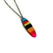Multicolor Striped Pendant Necklace Handmade