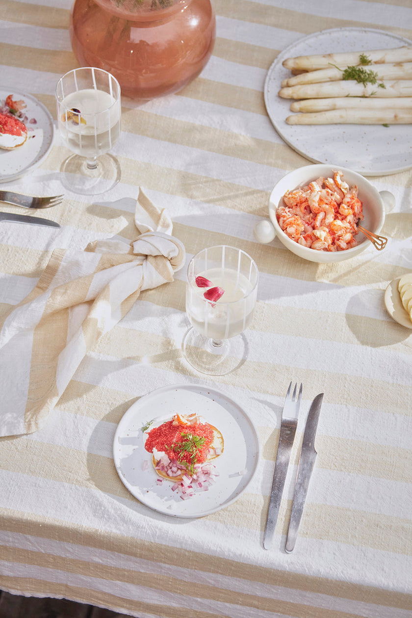 Striped Tablecloth Vanilla - 200x140 cm