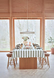 Striped Tablecloth - 260x140 cm - Olive