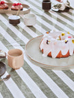Striped Tablecloth - 260x140 cm - Olive