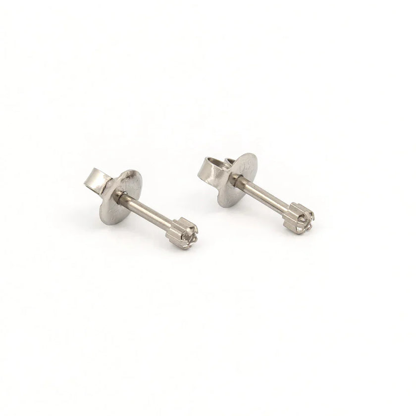 Studex - M104W - April Crystal Tiffany Boucle d'Oreilles Silver 2mm (pair)