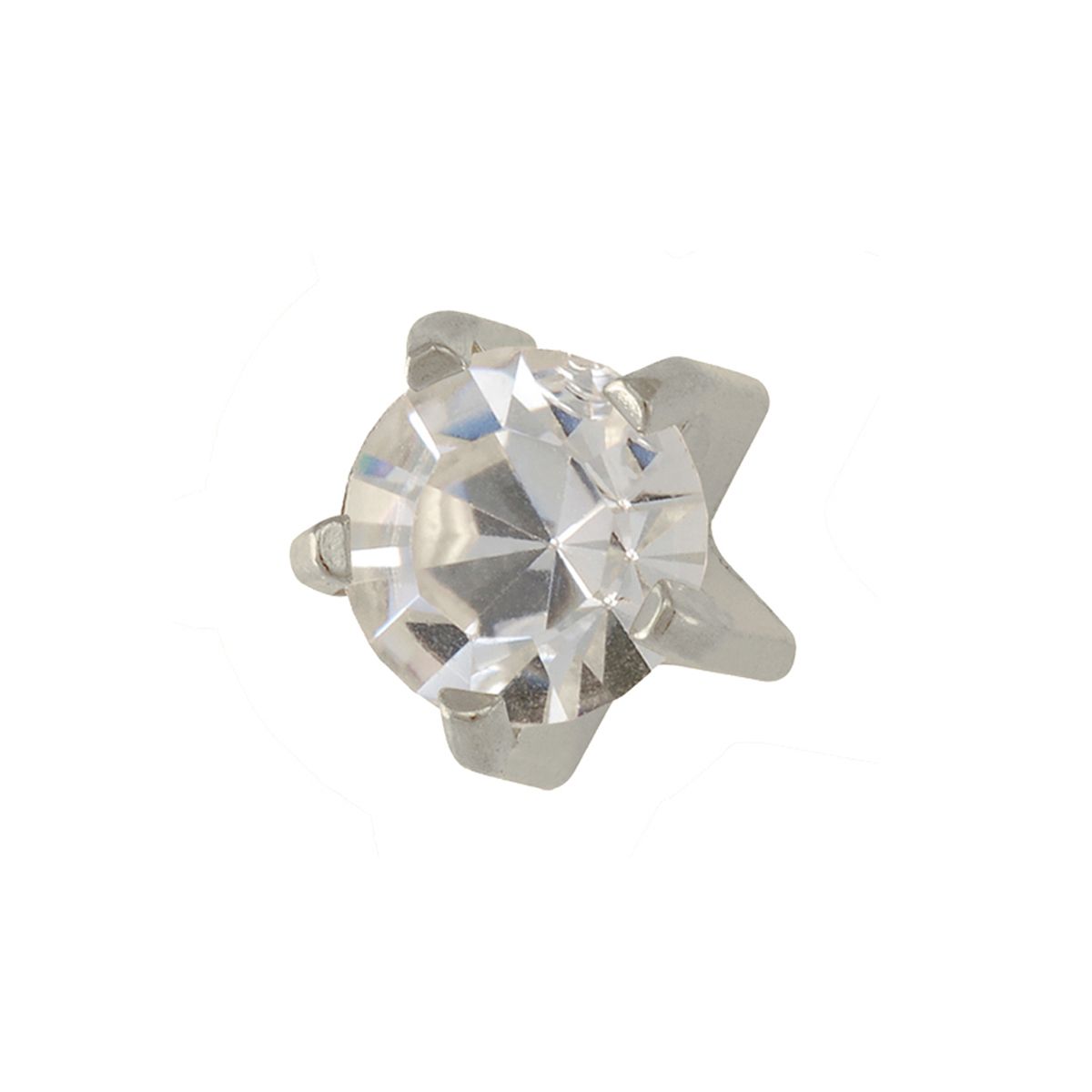 Studex - R104W April Crystal Tiffany Ear Rings Silver 3mm (pair)