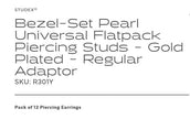 Studex - R301Y White Pearl Bezel Ear Rings Gold 3mm (pair)