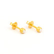 Studex - R301Y White Pearl Bezel Ear Rings Gold 3mm (pair)