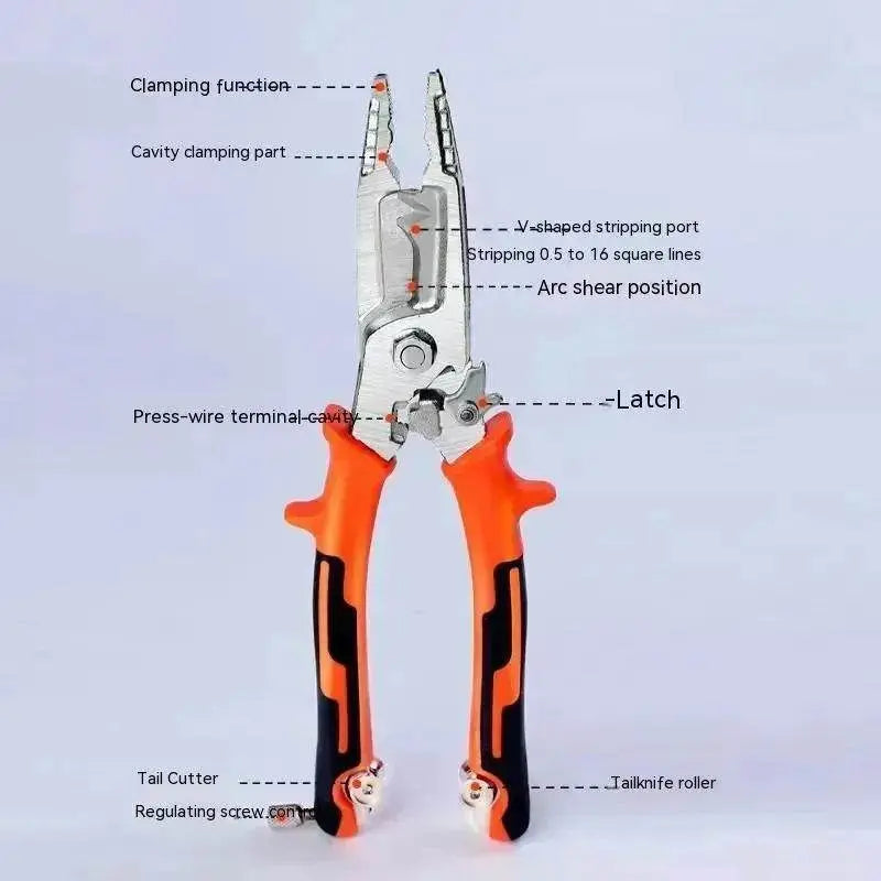 Stylish 7-in-1 Multifunctional High Carbon Steel Wire Stripping Plier