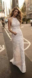 Summer Halter Sleeveless Long Dress Elegant Charming Backless Lady Party Dress Women