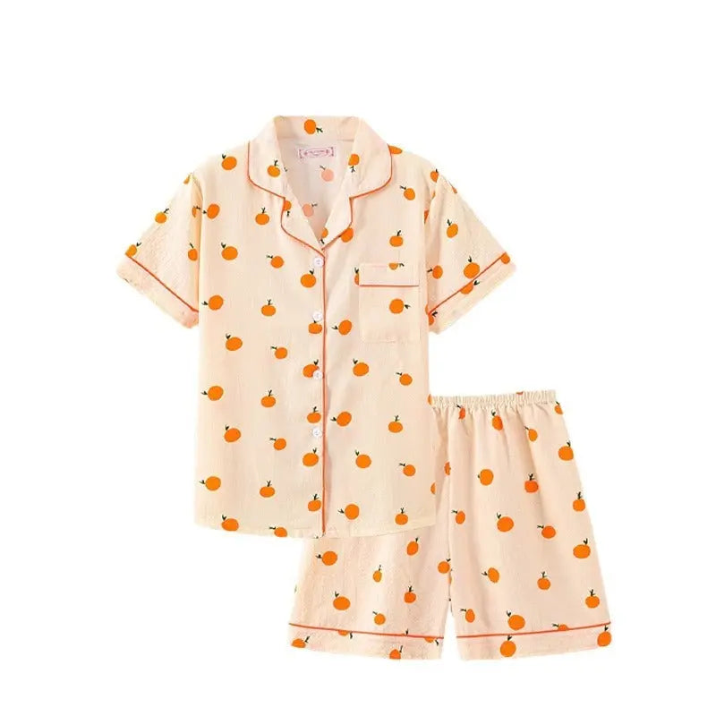 Bubble Cotton Cute Orange Pajamas For Women