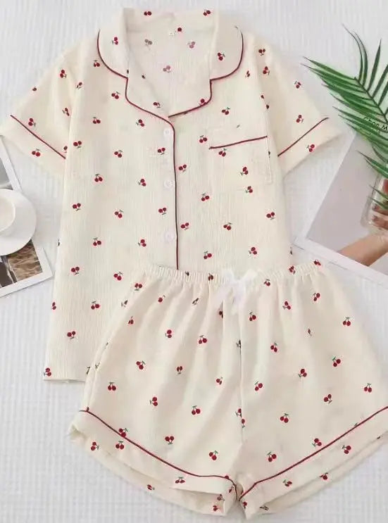 Bubble Cotton Cute Orange Pajamas For Women