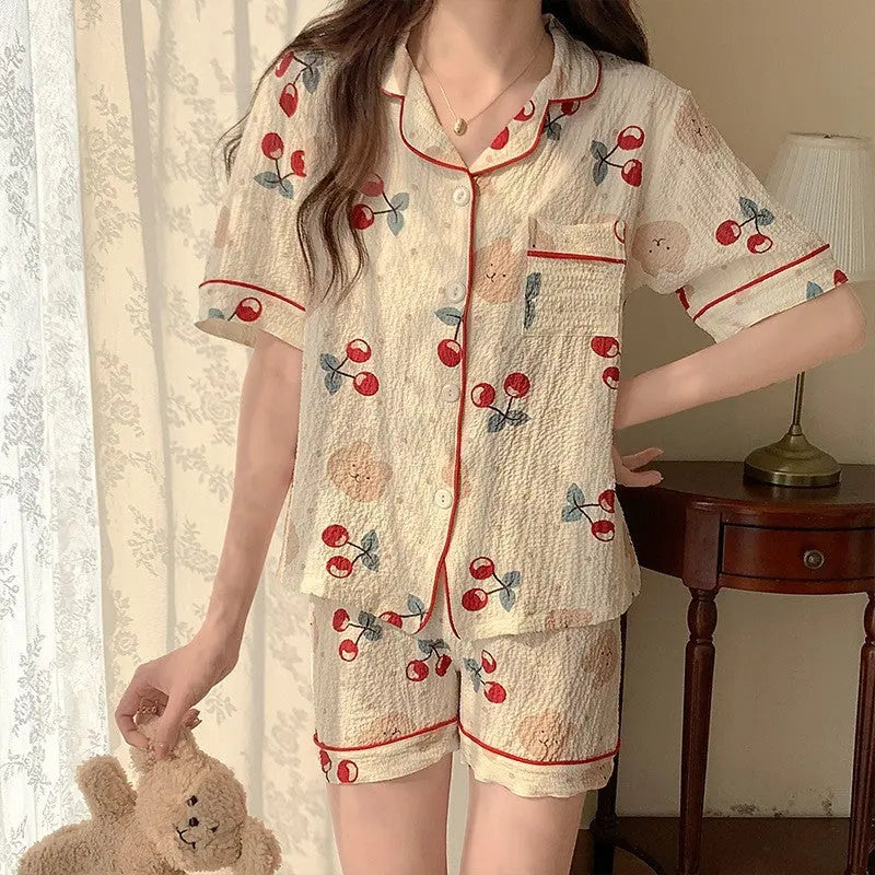 Bubble Cotton Cute Orange Pajamas For Women