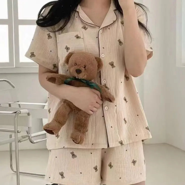 Bubble Cotton Cute Orange Pajamas For Women