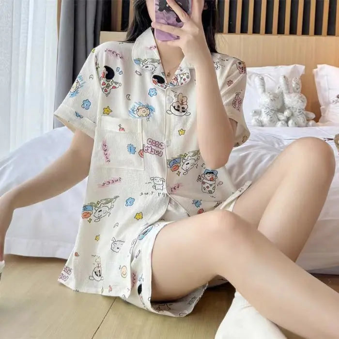 Bubble Cotton Cute Orange Pajamas For Women