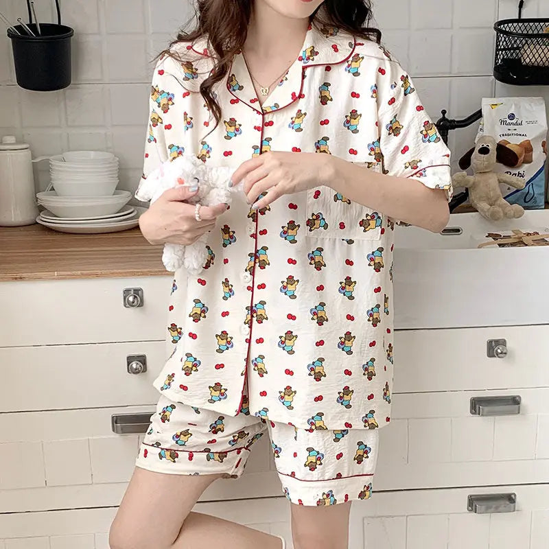 Bubble Cotton Cute Orange Pajamas For Women