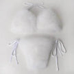 Fox Fur Trim Split Boudoir Lingerie Top