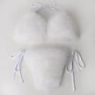 Fox Fur Trim Split Boudoir Lingerie Top