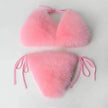 Fox Fur Trim Split Boudoir Lingerie Top