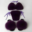 Fox Fur Trim Split Boudoir Lingerie Top