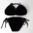 Fox Fur Trim Split Boudoir Lingerie Top
