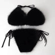 Fox Fur Trim Split Boudoir Lingerie Top