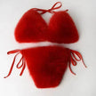 Fox Fur Trim Split Boudoir Lingerie Top