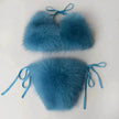 Fox Fur Trim Split Boudoir Lingerie Top